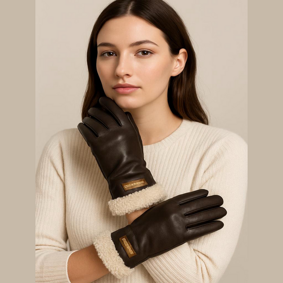 Koolaburra Accessories - Koolaburra by Ugg Brown Leather Gloves Faux Fur Size Small